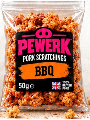 PEWERK Pork Scratchings BBQ approved pack